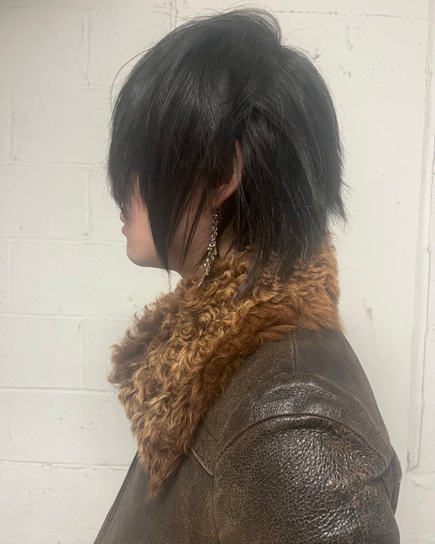 L.G.B (Le Grande Blue) Leather Fur Jacket