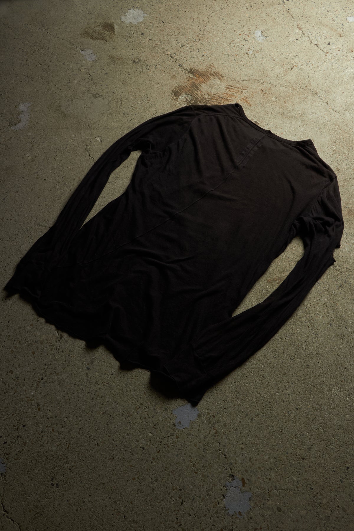 RICK OWENS MAINLINE FW21 [GETHSEMANE] BLACK UNSTABLE COTTON LONG SLEEVE