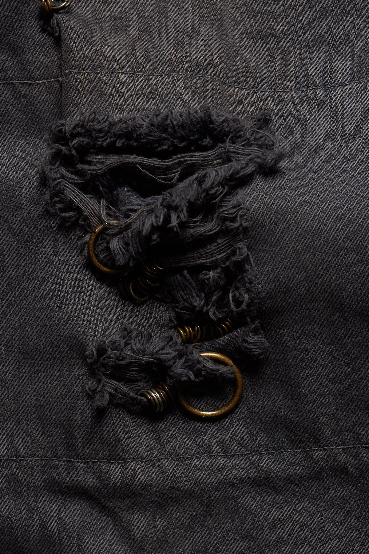 IFSIXWASNINE MUD MAX BOOTCUT PIERCED BLACK DENIM