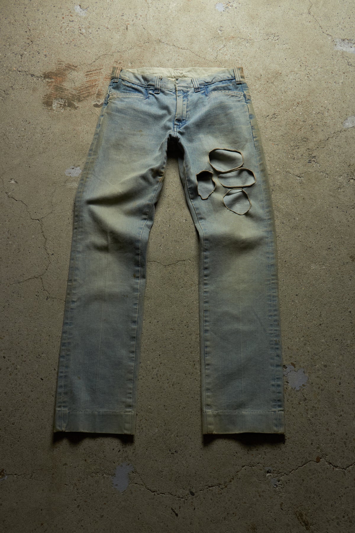 N.HOLLYWOOD LEE CUT OUT BLUE WASH DENIM