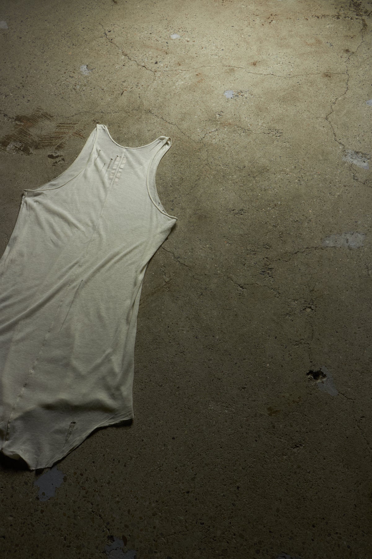 RICK OWENS SHEER ASYMMETRICAL MILK TANK TOP