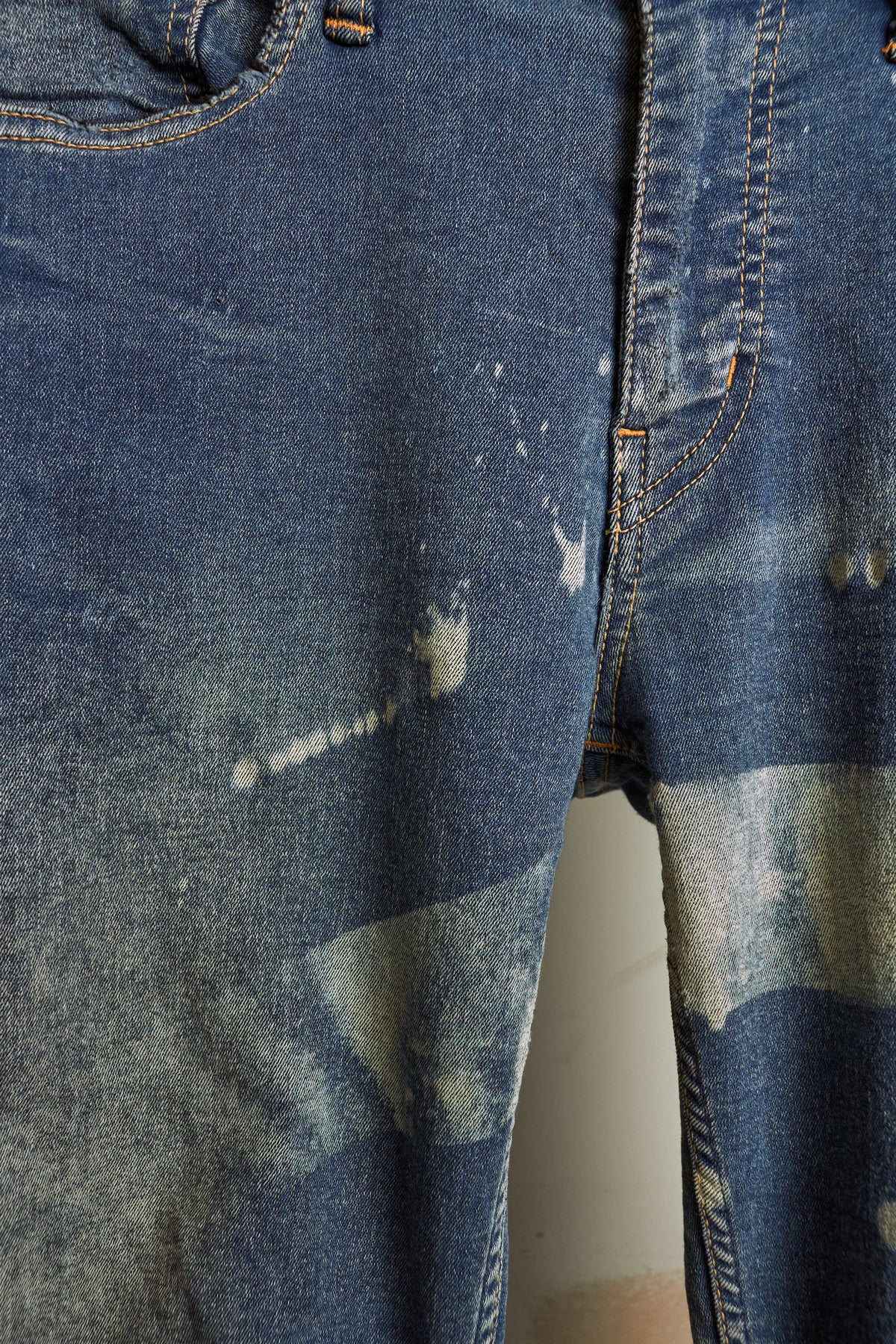 L.G.B. [ST103-B2D] Distressed Star Print Blue Denim