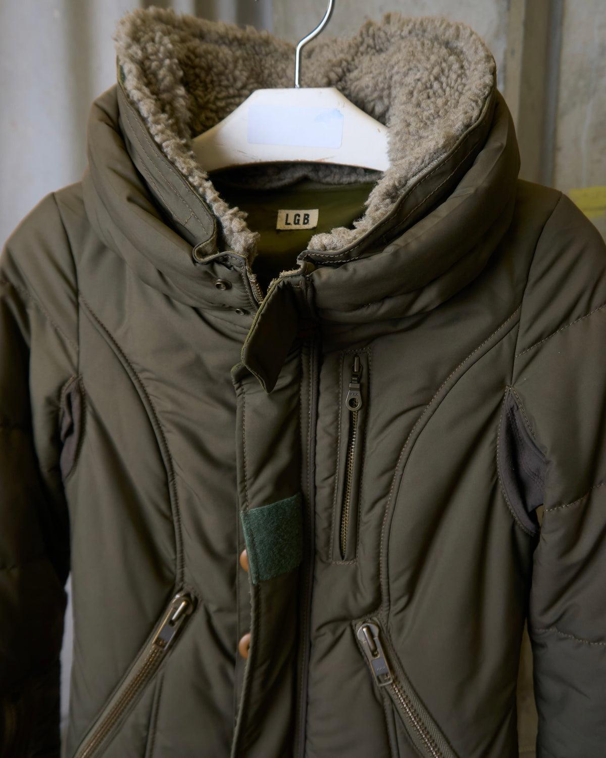L.G.B. [PARACHUTE DOWN/JK] Emerald Double Zip Fur Bono