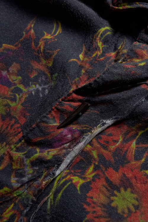 14TH ADDICTION GRAPHIC PRINT WIRED CUFF & COLLAR TUSK BUTTON UP SHIRT