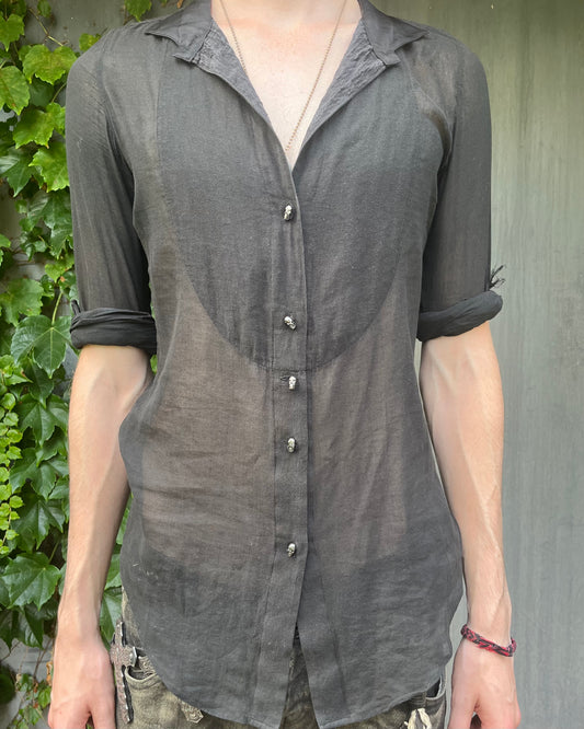IfSixWasNine Skull button up shirt