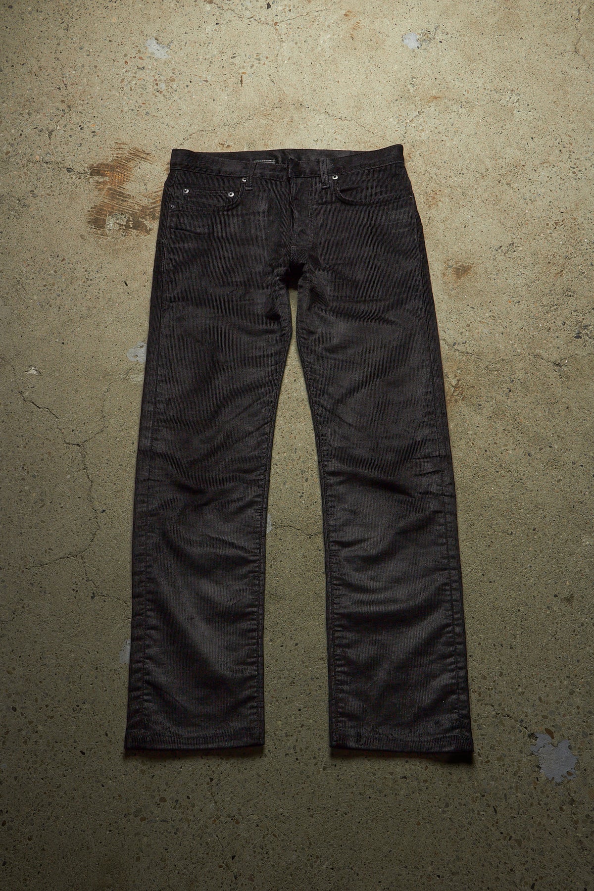 DIOR AW 07 [NAVIGATE] BLACK CORDUROY WAXED PANTS