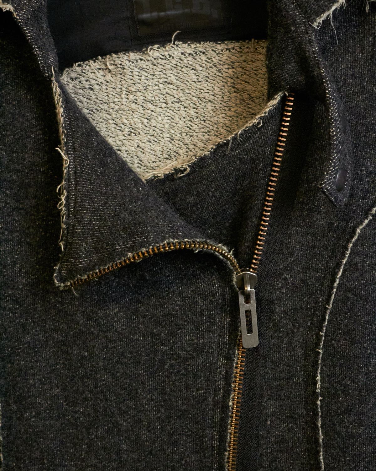 L.G.B. [RIDERS CARDI] Black Fur Asymmetrical Zip Parka