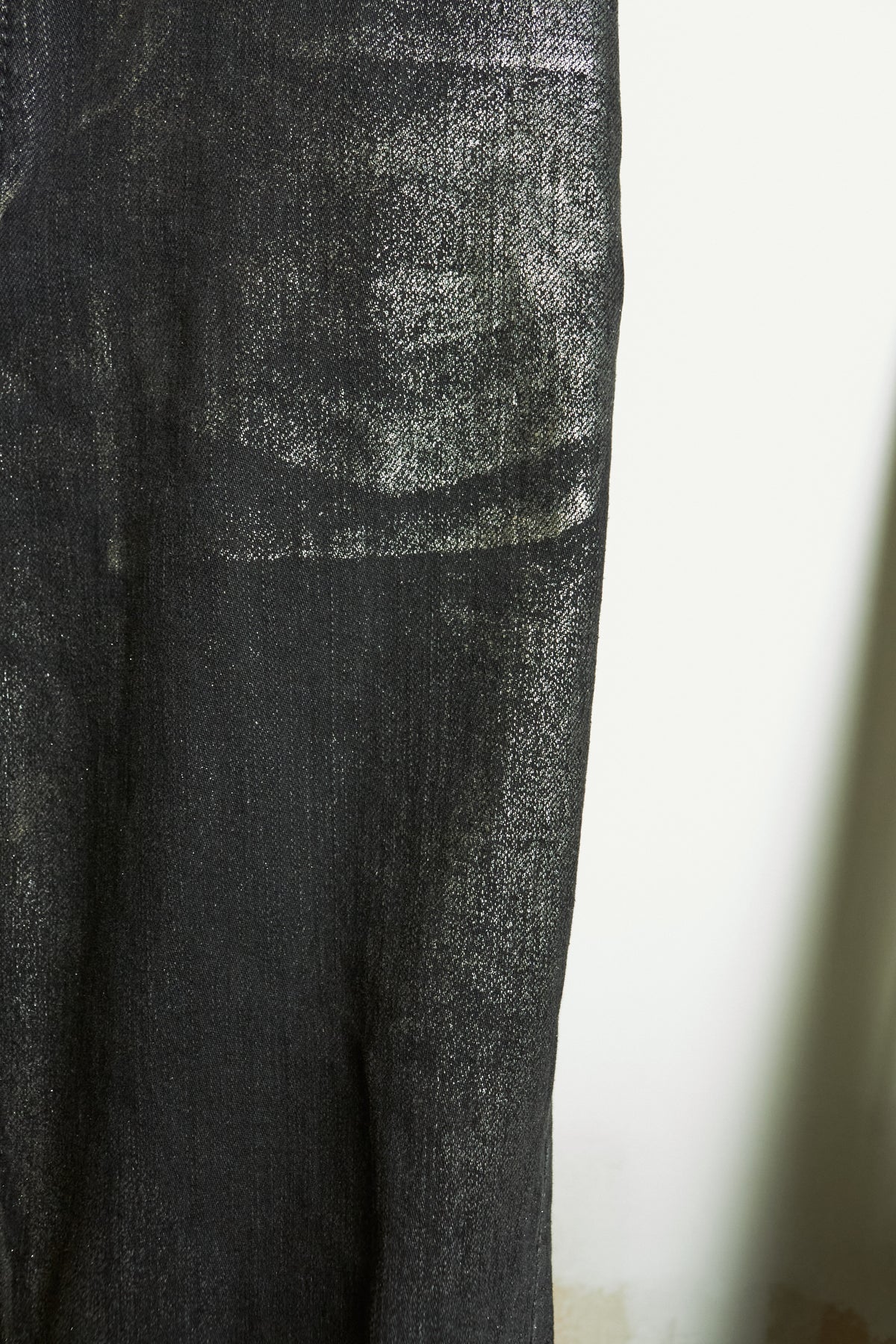L.G.B. [S-WOLF] Metallic Waxed Python Print Slim Bootcut ‘Wolf’ Denim