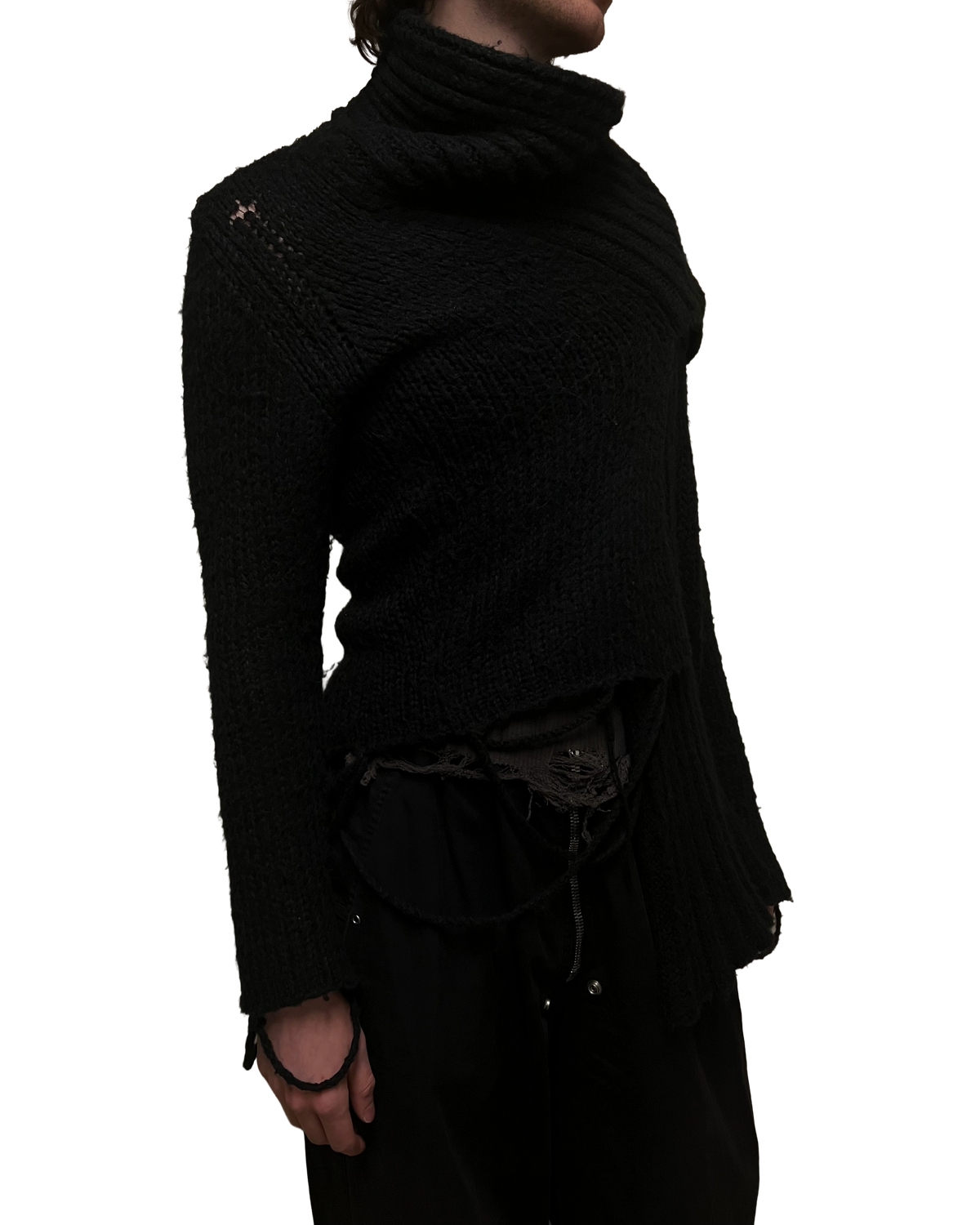 5351 Cardigan en Mohair Mélangé Vieilli Pour Hommes