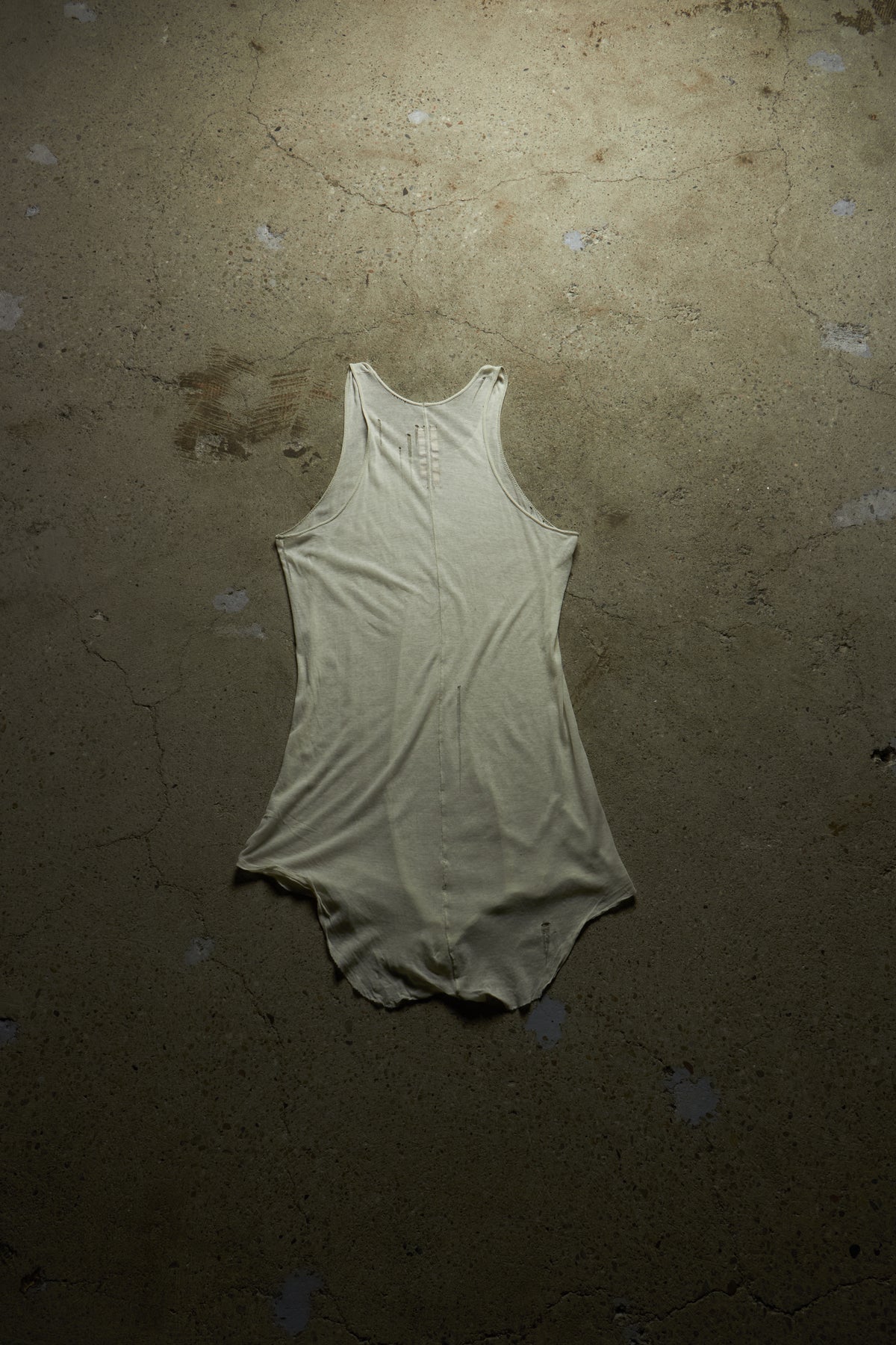 RICK OWENS SHEER ASYMMETRICAL MILK TANK TOP
