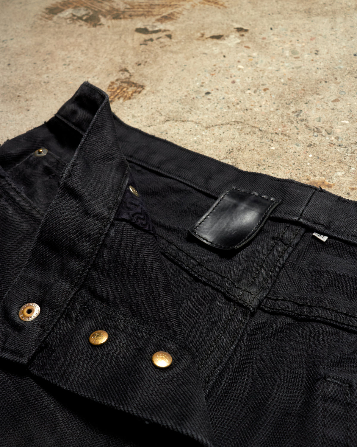 DIOR HOMME HEDI SLIMANE SS07 [WE LOOK GOOD TOGETHER] GOLD DUST HEAVY BLACK STRIPPED WAX DENIM