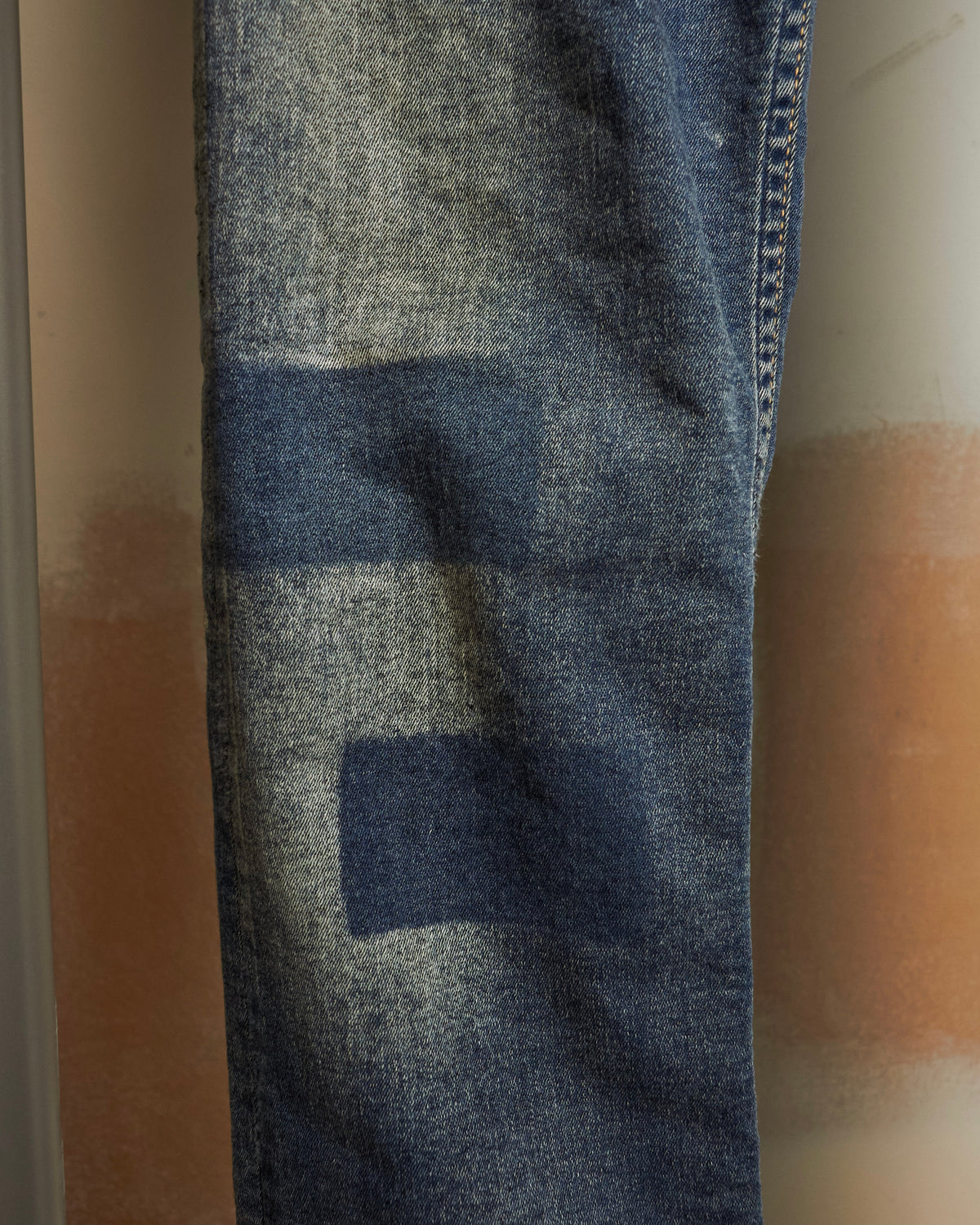L.G.B. [ST103-B2D] Distressed Star Print Blue Denim