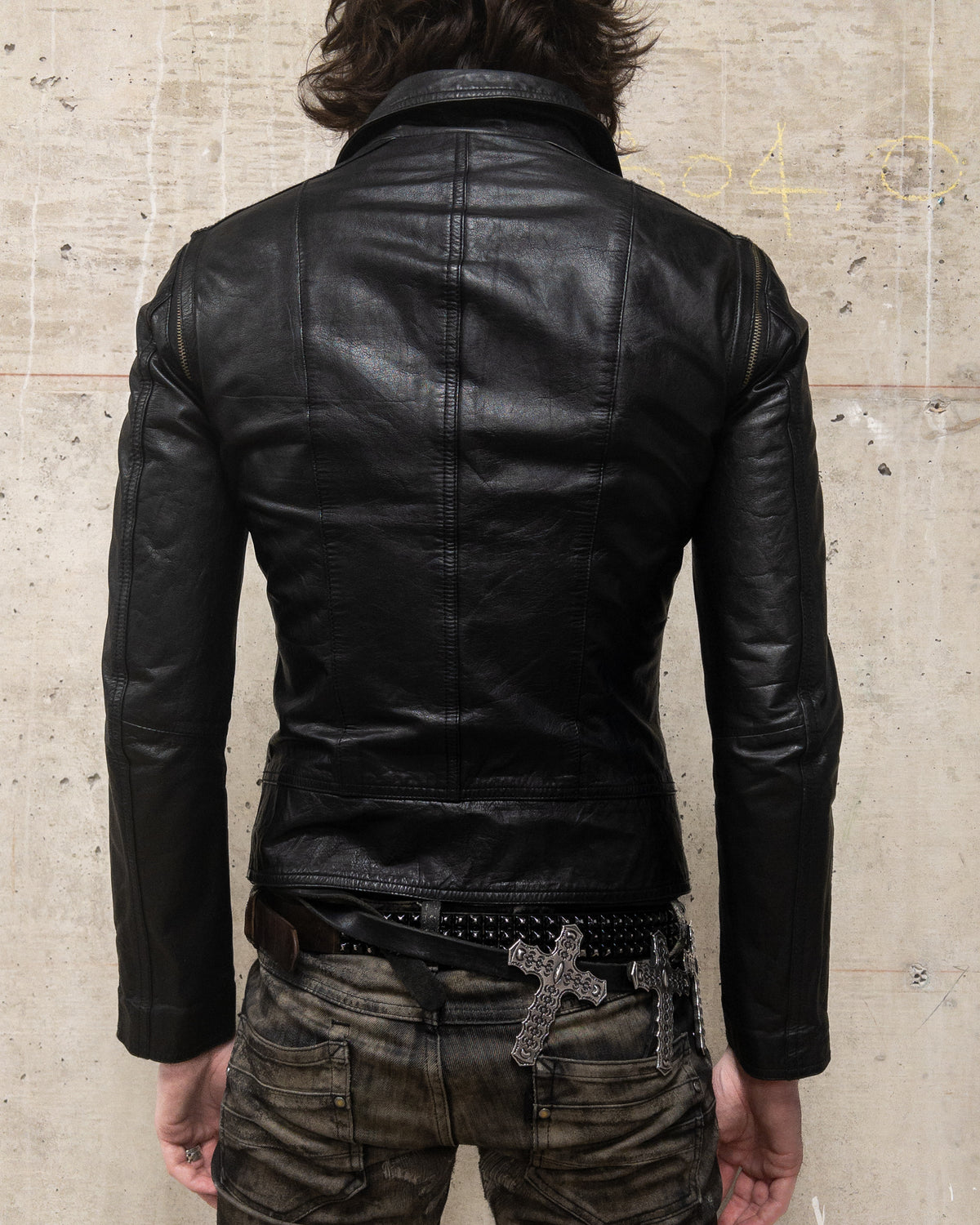 SHELLAC Detachable Sleeve Multi-Zip Cow Leather Jacket & Vest