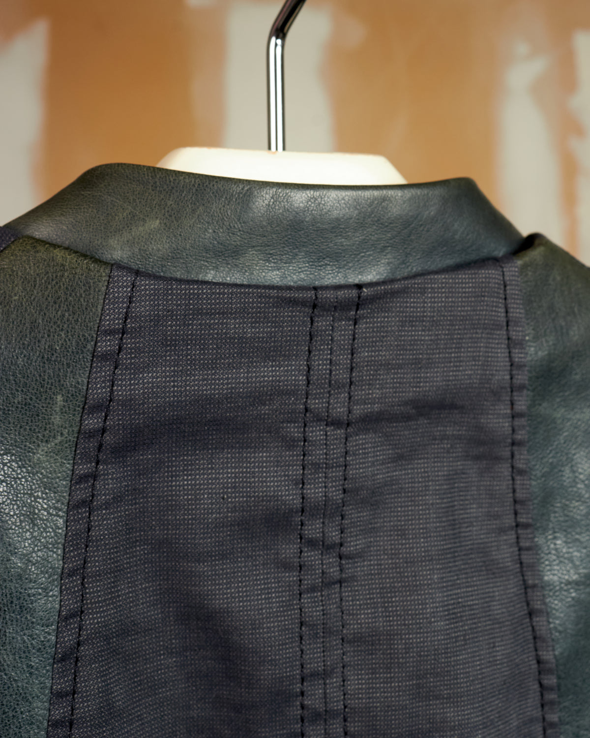 HELMUT LANG LAMB LEATHER CROPPED BLAZER