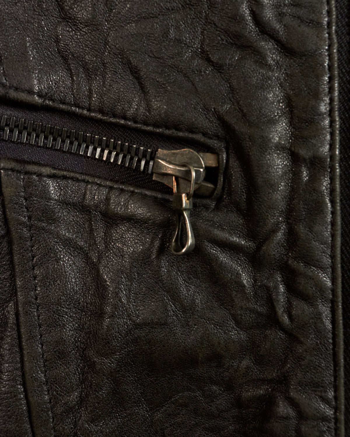 SHELLAC LAMB LEATHER DOUBLE ZIP BOMBER JACKET