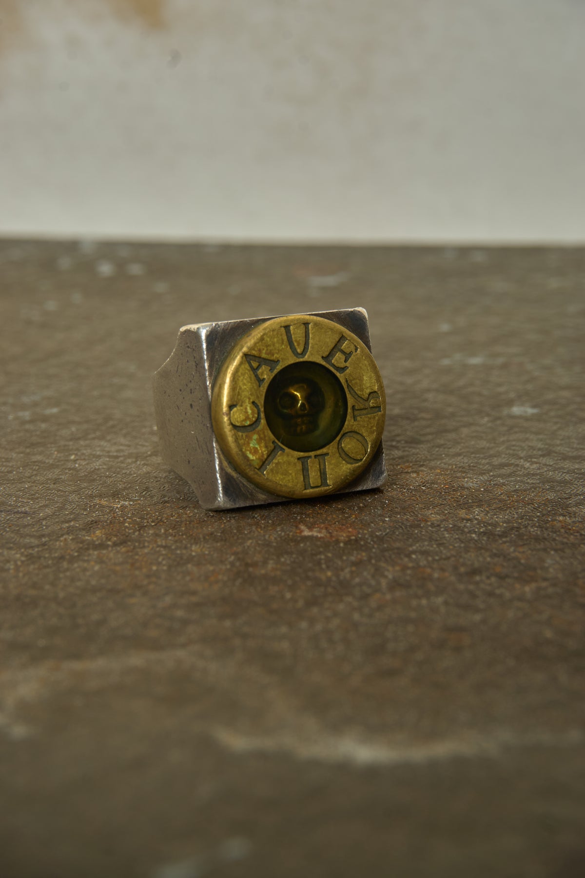 VERONICA BY LED RECHWE ENCAPSULATED SKULL RING