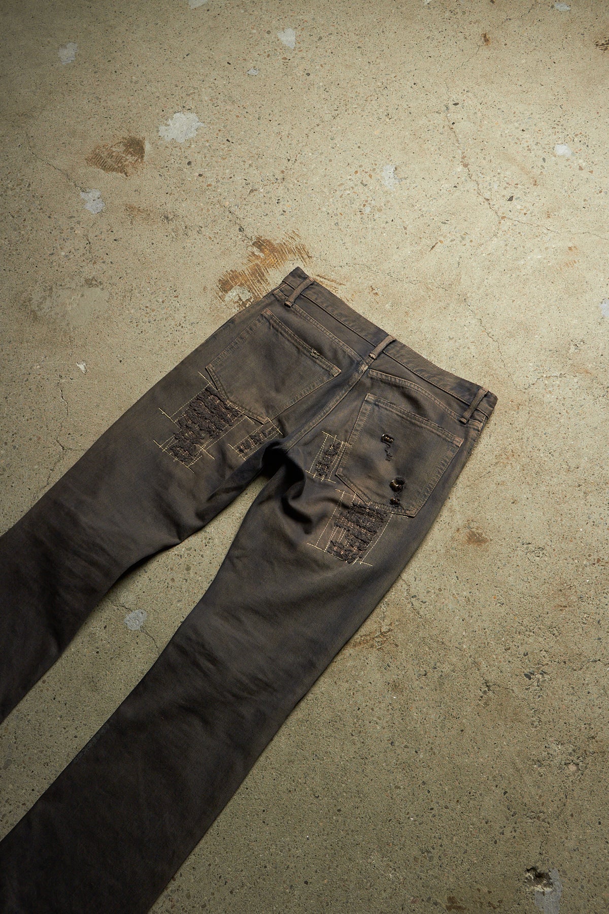 IFSIXWASNINE MUD MAX BOOTCUT PIERCED BLACK DENIM