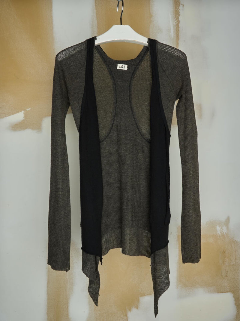 L.G.B. [MU/CARDI] Vampire Waffle Textures Vest Cardigan