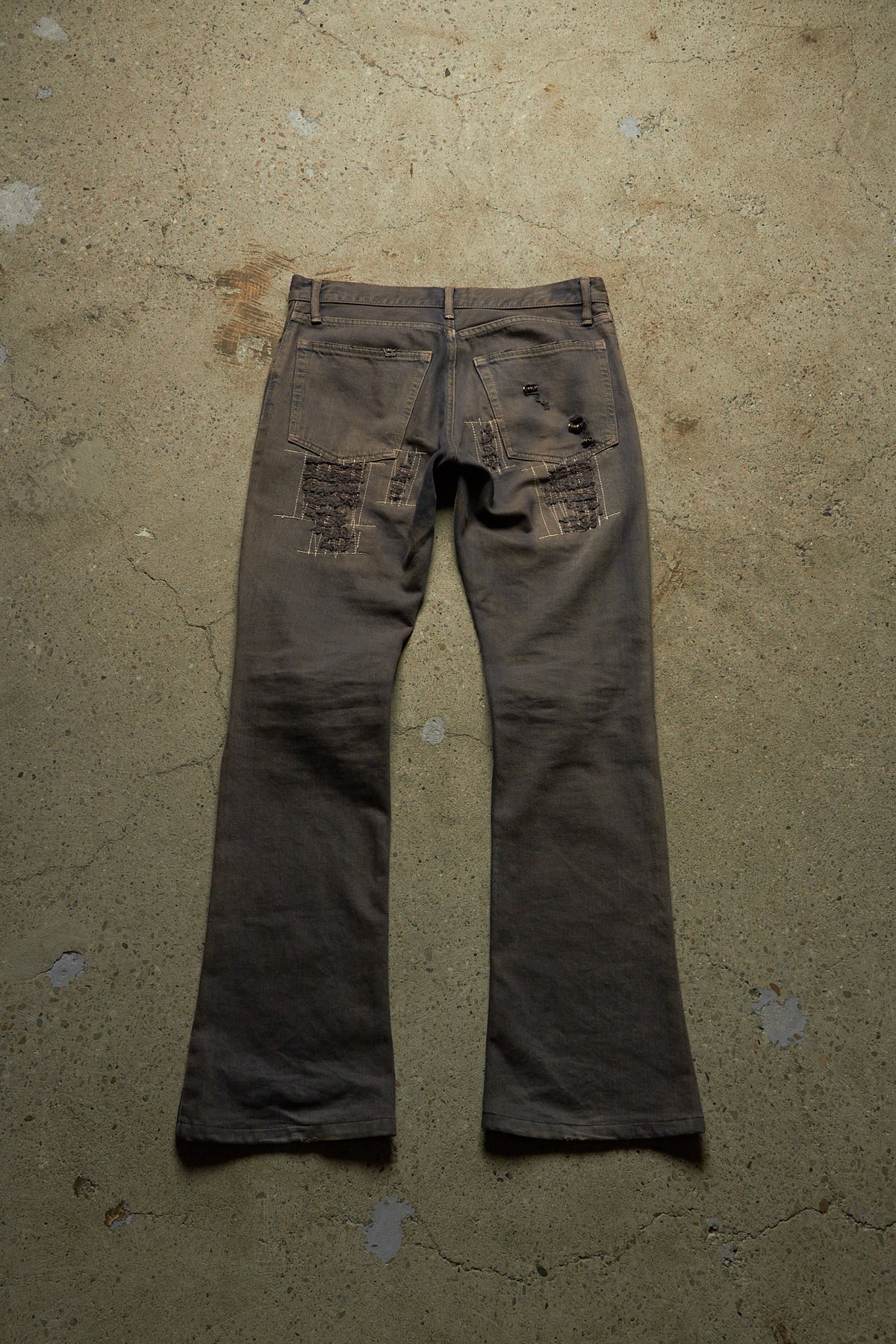 IFSIXWASNINE MUD MAX BOOTCUT PIERCED BLACK DENIM