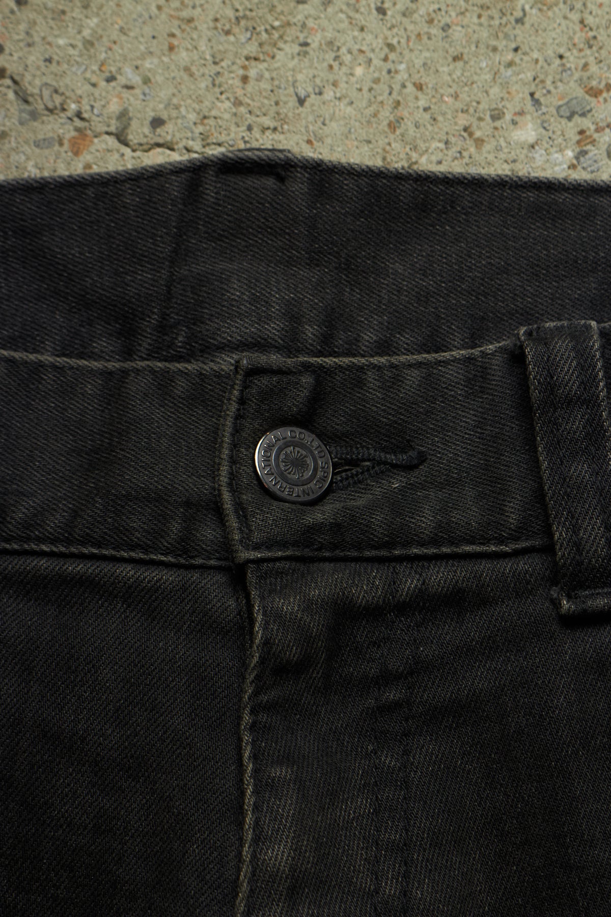 OPAQUE FATE X TORNADO MART PIERCED LEATHER PANEL FLARED DENIM