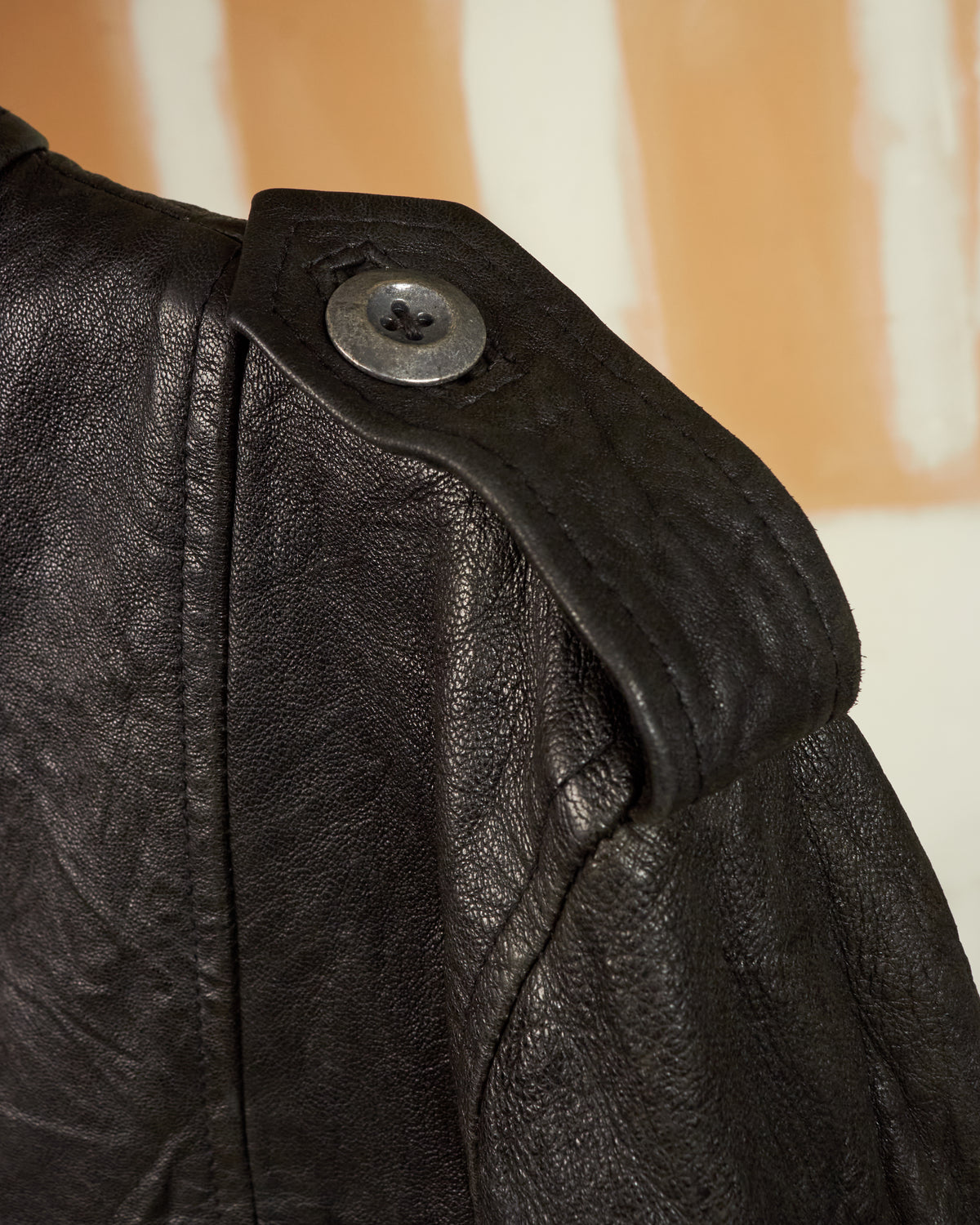 SHELLAC LAMB LEATHER DOUBLE ZIP BOMBER JACKET