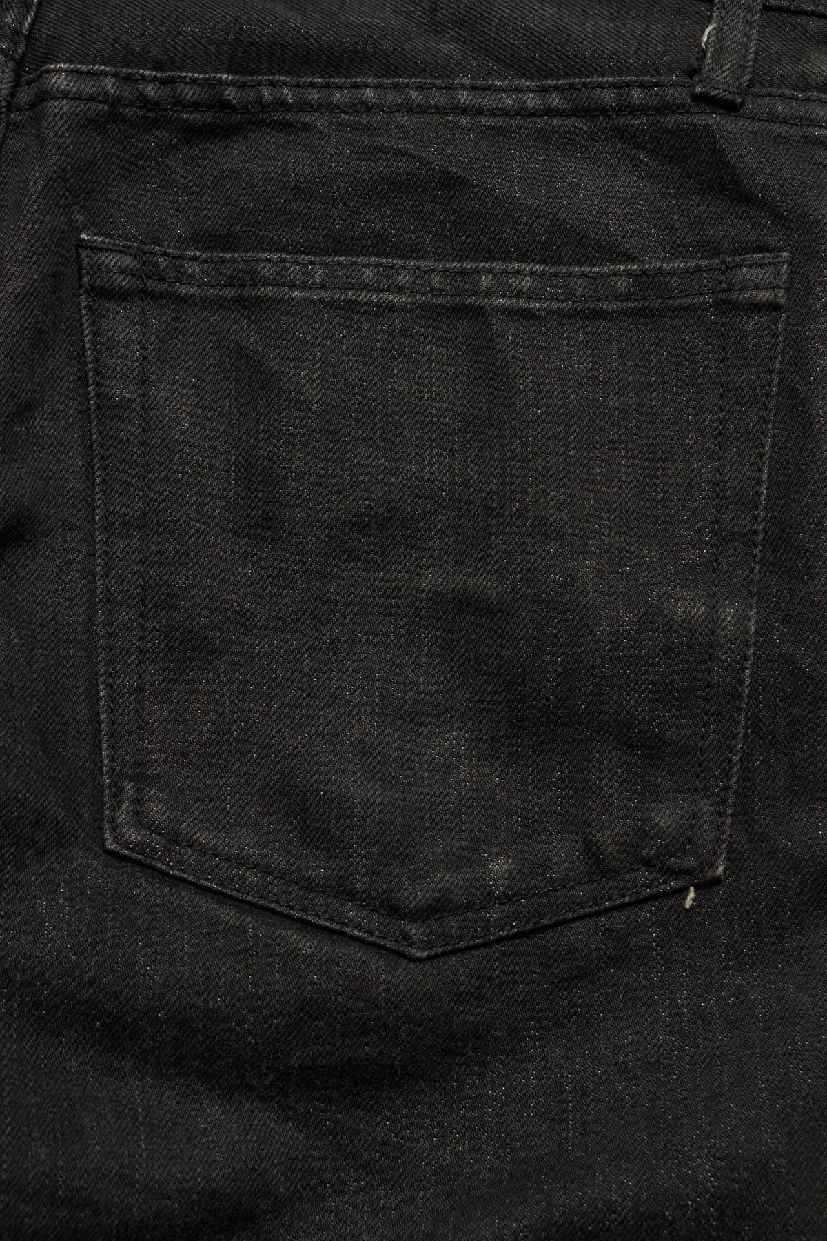 IFSIXWASNINE [STM 757BZCB] THRASHED METALLIC WIRE BLACK STRAIGHT DENIM