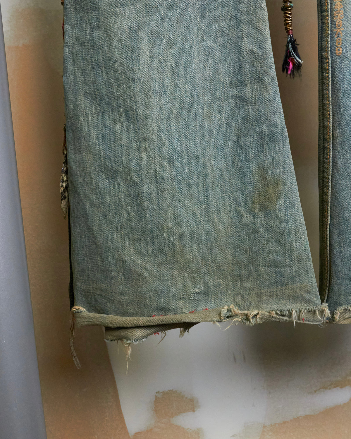 IF SIX WAS NINE [C/MEXICAN/DX] Flared Lace up Patchwork Jeans