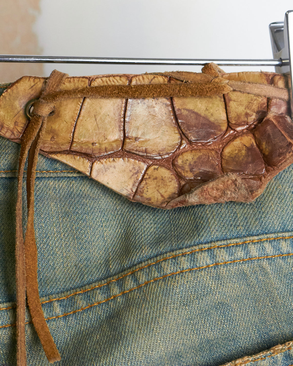 IF SIX WAS NINE [C/MEXICAN/DX] Flared Lace up Patchwork Jeans