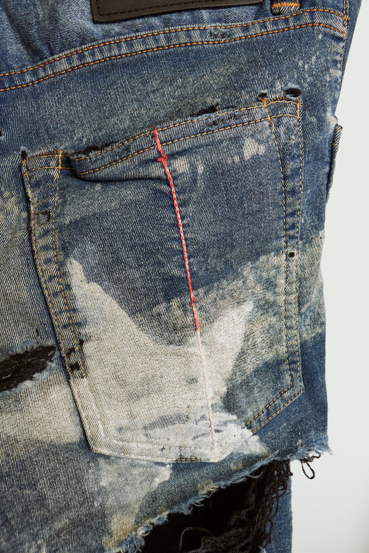 L.G.B. [ST103-B2D] Distressed Star Print Blue Denim