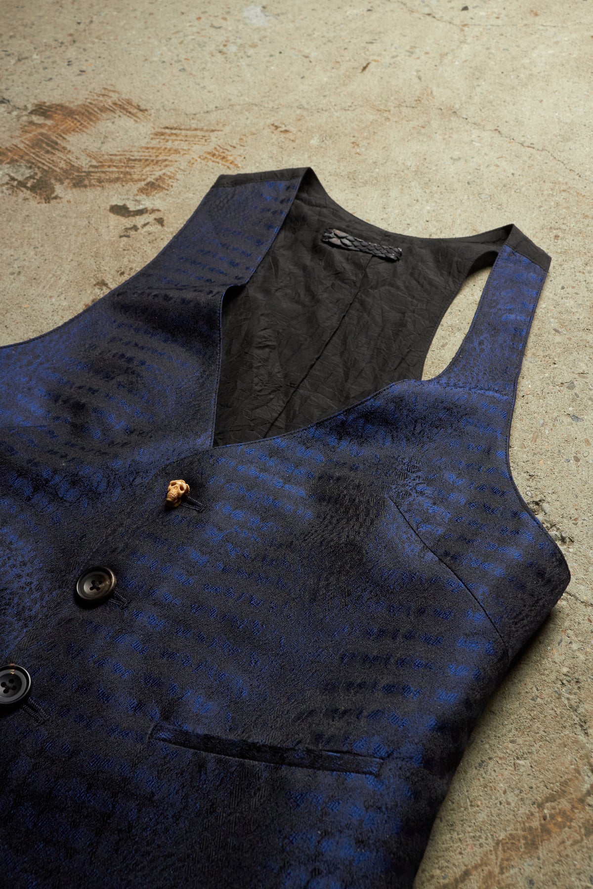 IFSIXWASNINE [SKL 2120T0] OCEAN BLUE REPTILE PRINT SKULL VEST