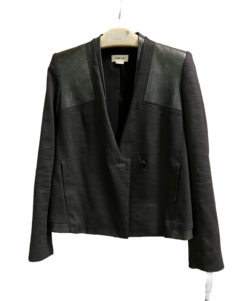 Blazer court en cuir d'agneau Helmut Lang