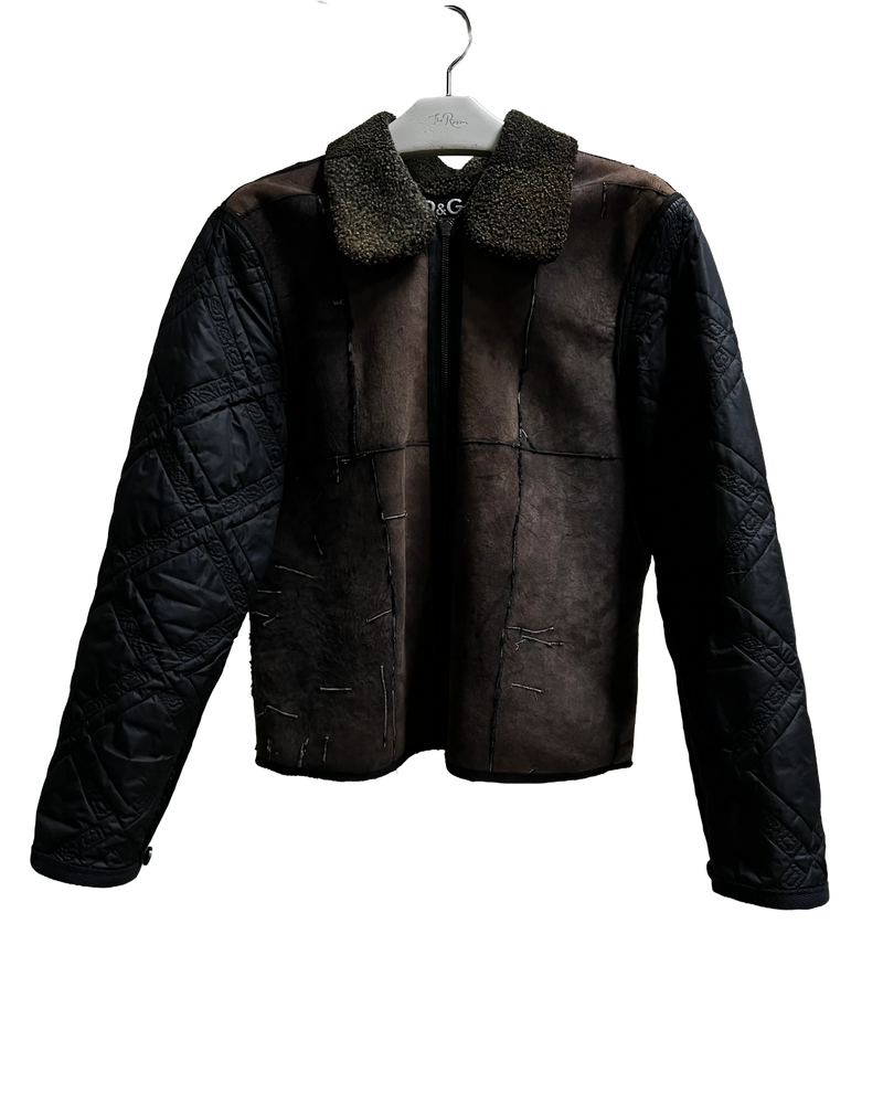 Blouson en peau de mouton patchwork Dolce&Gabbana