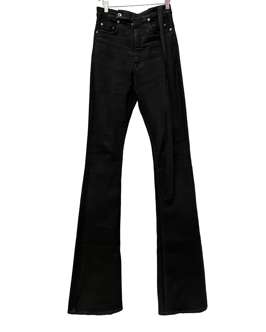Rick Owens DRKSHDW 21 ‘GETHSEMANE’ Bolans Bootcut Waxed Flared Denim