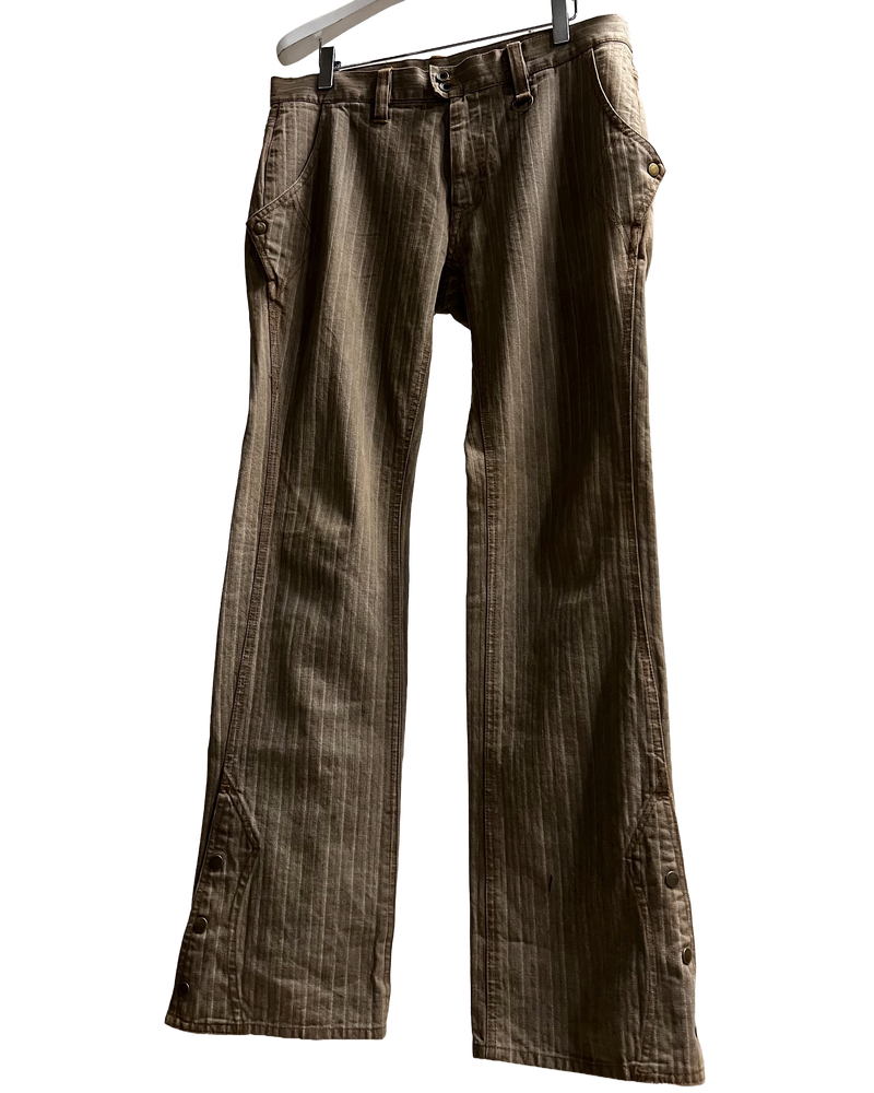 Pantalon évasé réglable rayé Nicole Club pour hommes