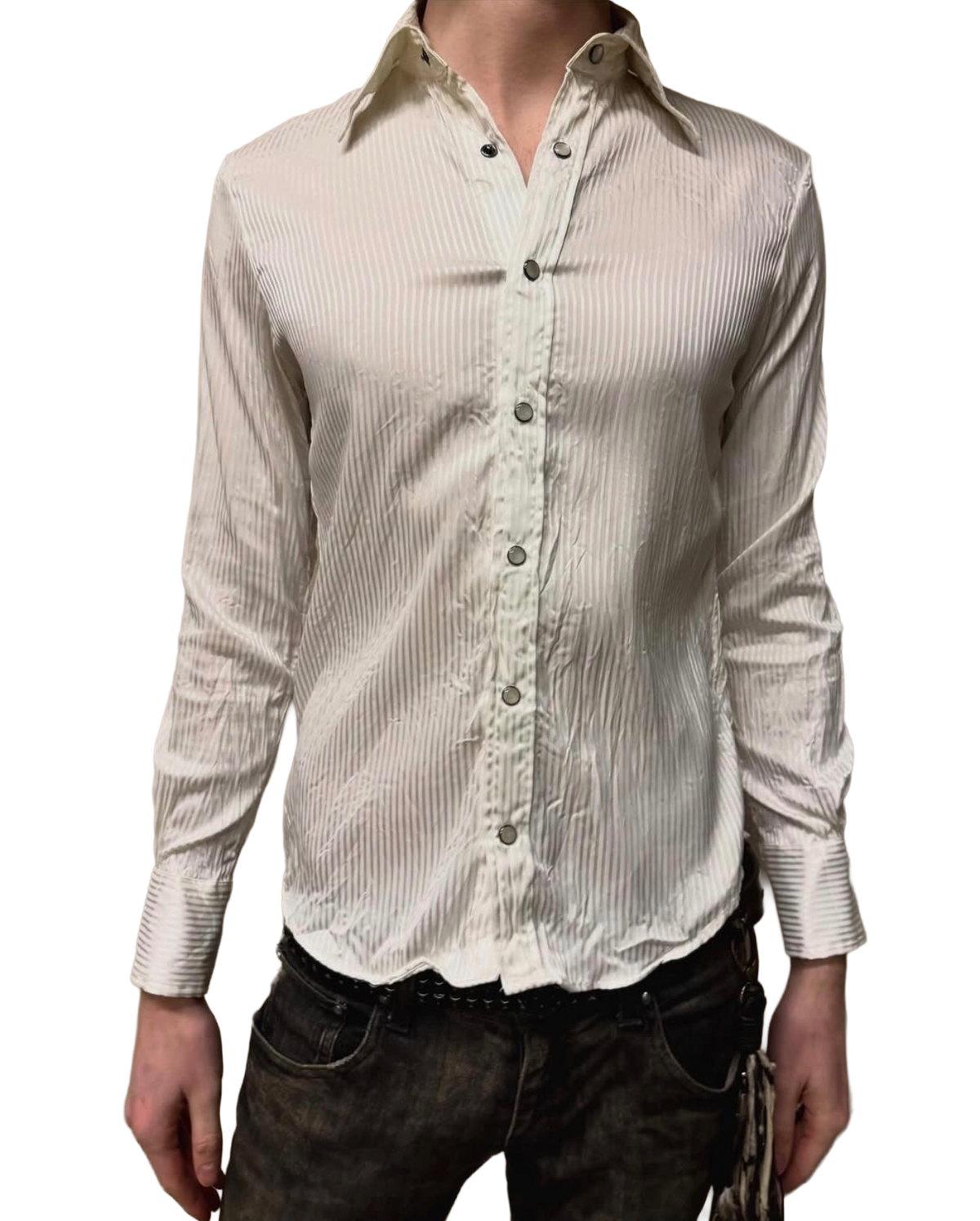 5351 Pour Les Hommes Logo Detailing Striped Button Up Shirt