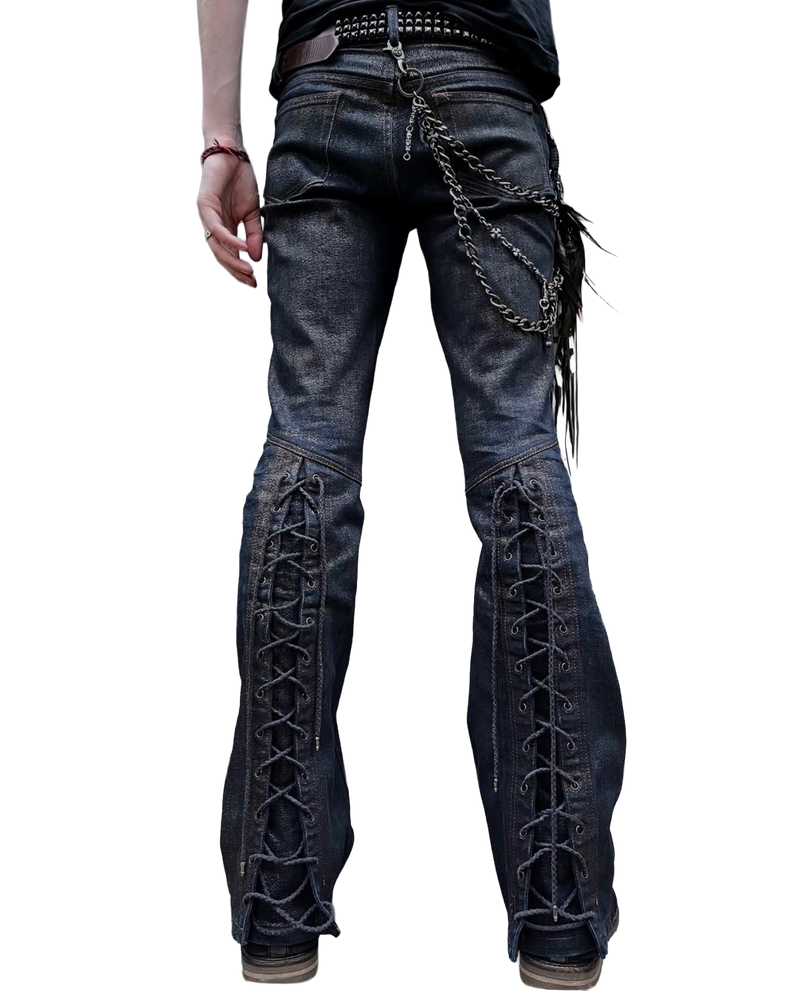5351 Pour Les Hommes Pantalon ciré doré « Laced »