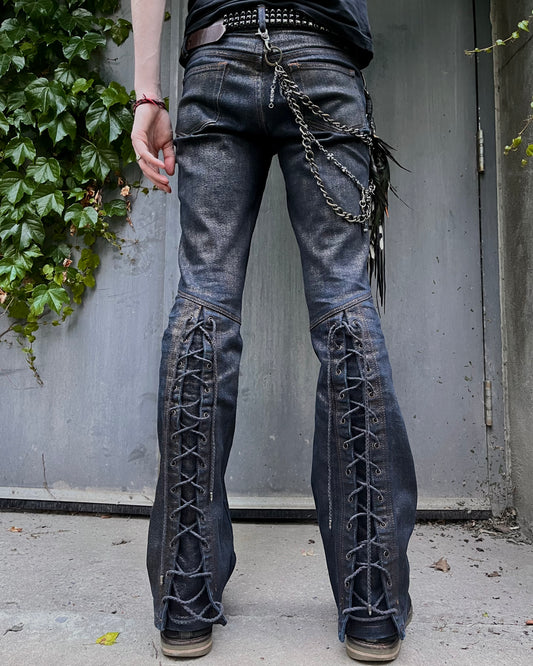 5351 Pour Les Hommes Gold Wax "Laced" Pants