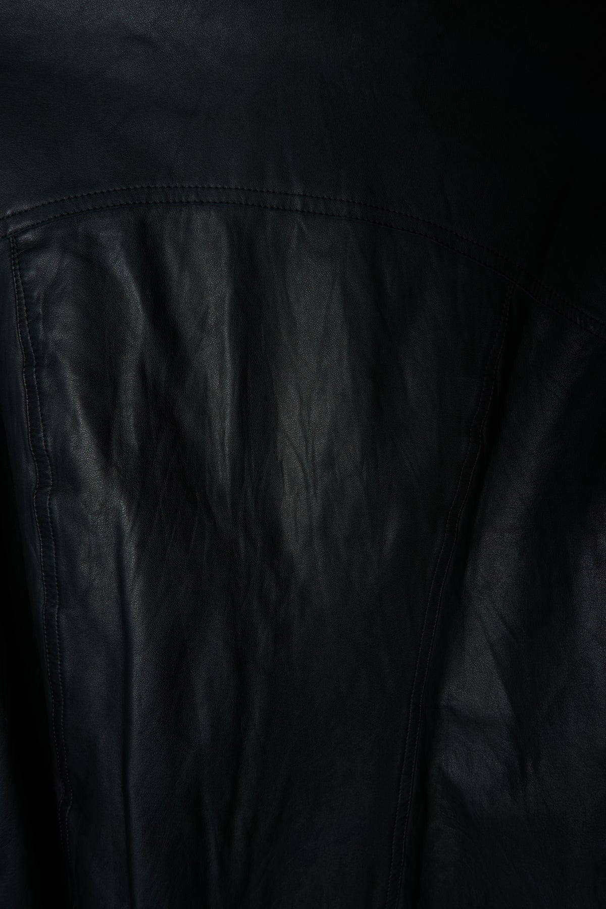 L.G.B. [SHIRT-G/M] DOUBLE LAYERED REMOVABLE COLLAR CALF LEATHER BUTTON JACKET