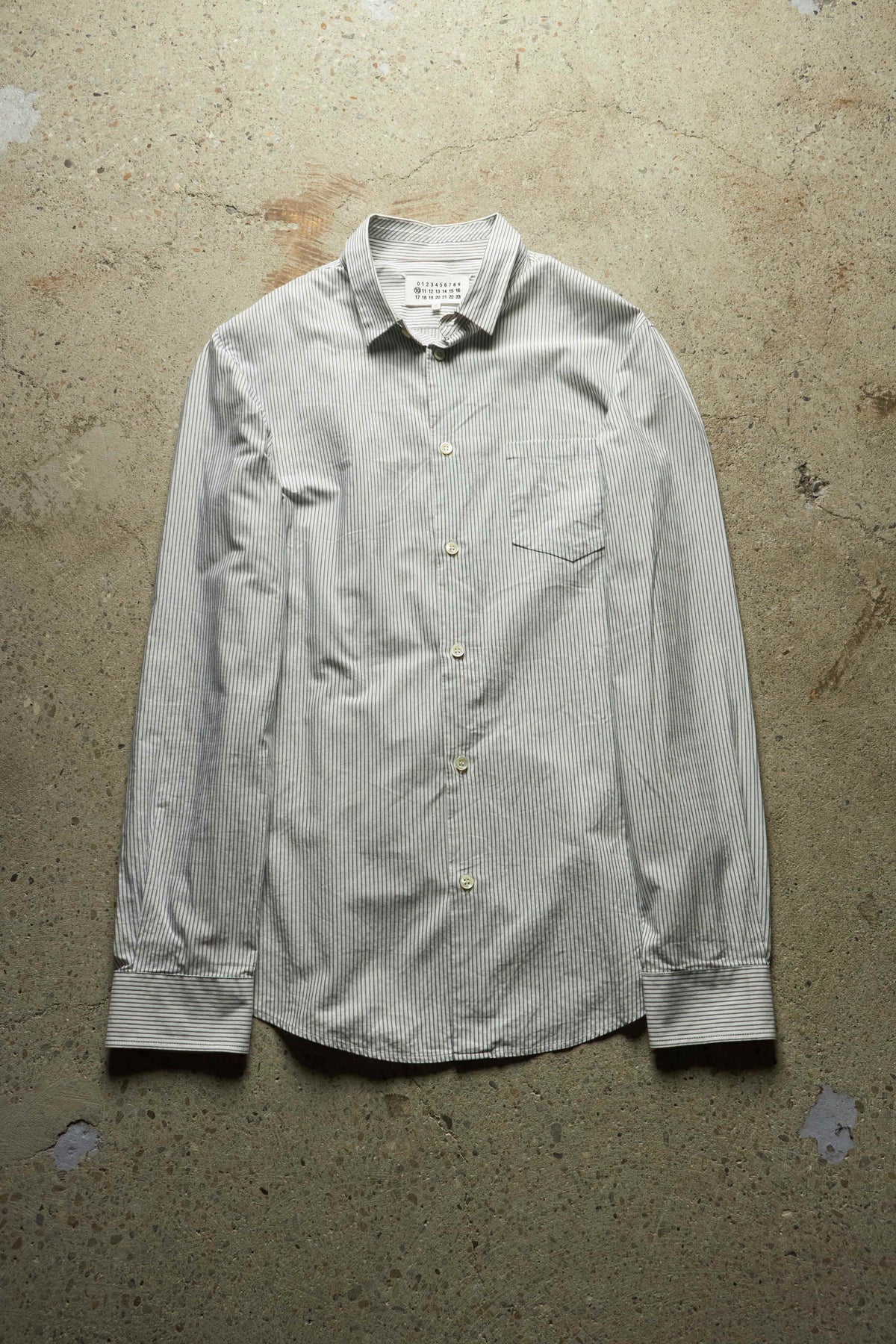 MAISON MARGIELA STRIPED OXFORD BUTTON UP