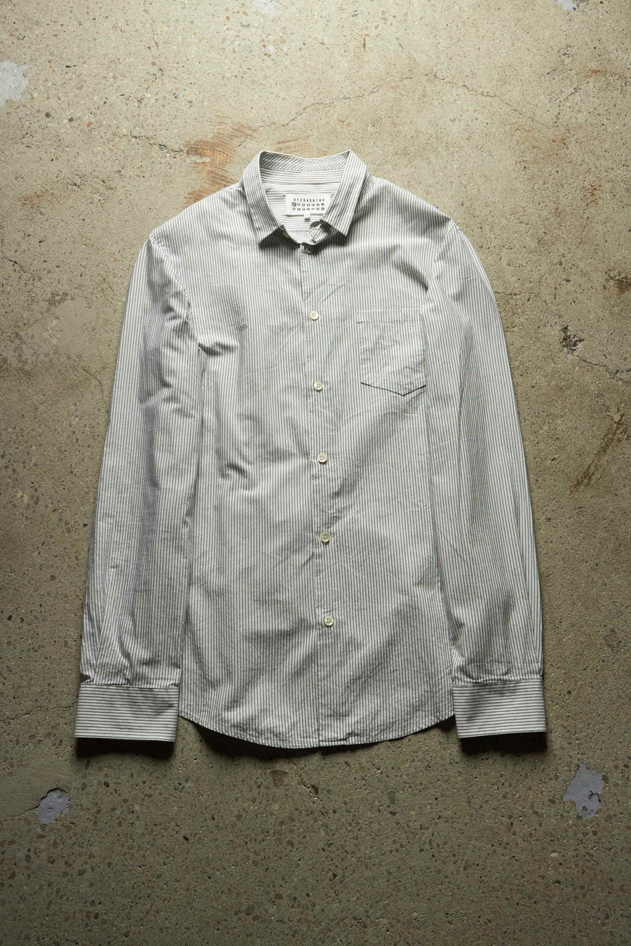 MAISON MARGIELA STRIPED OXFORD BUTTON UP