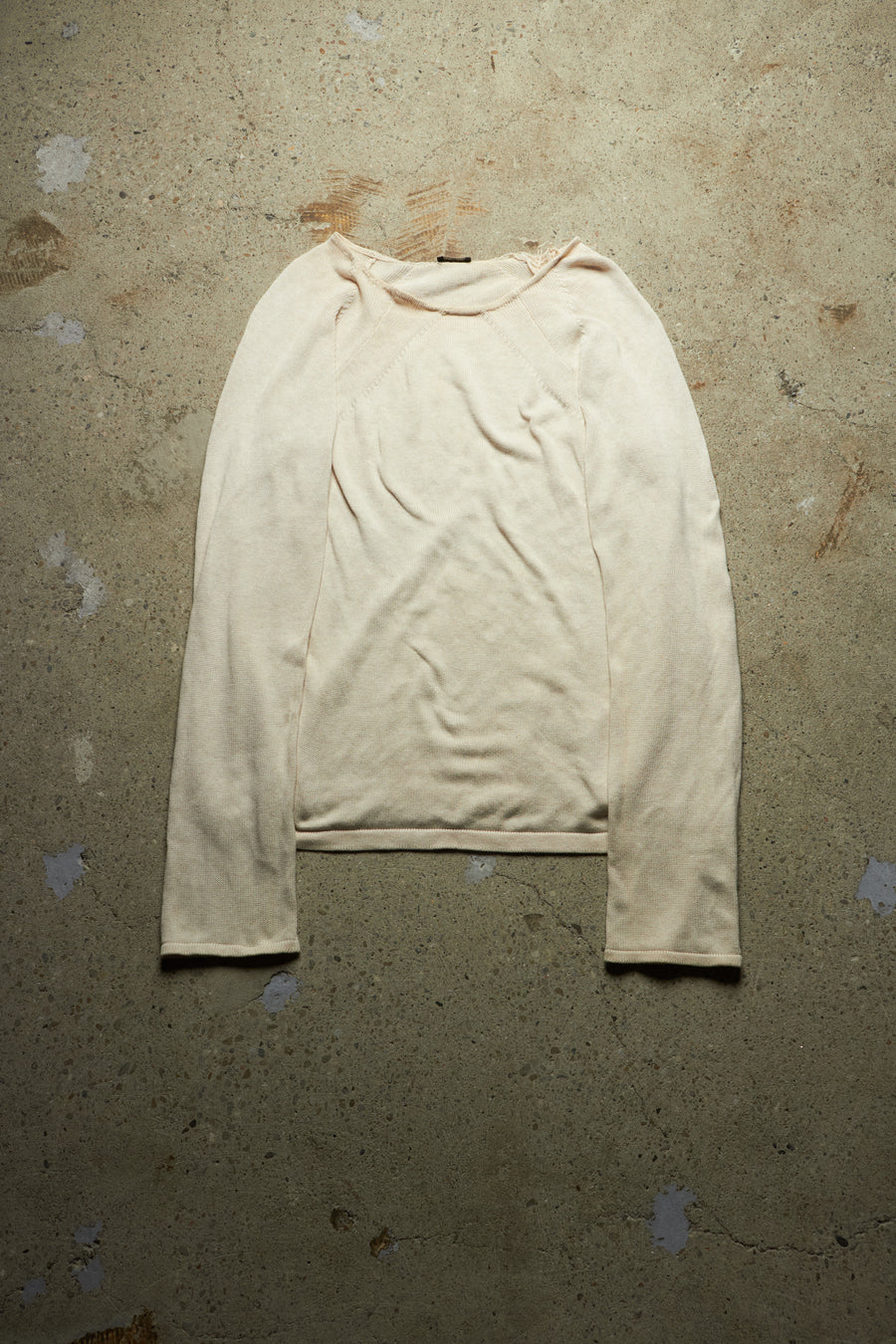 MIU MIU CREAM WHITE WIDE NECKLINE PULLOVER
