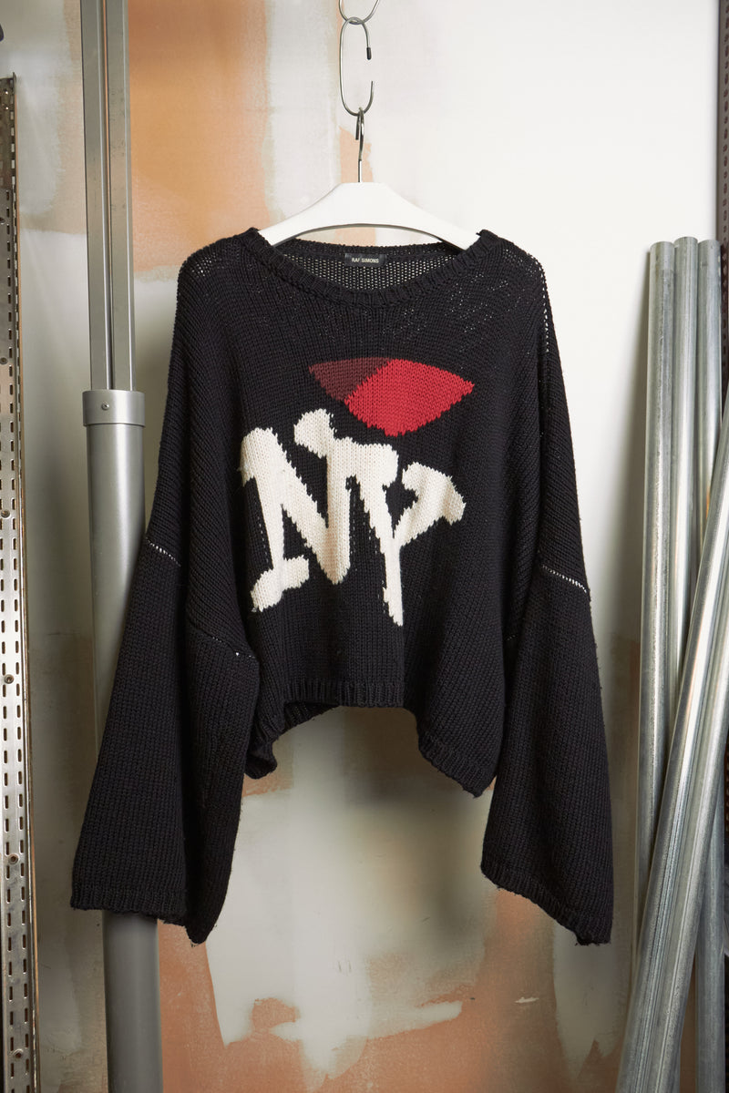 Raf Simons Fall Winter 2017 “I Love NY” Wool Cropped Knit Sweater