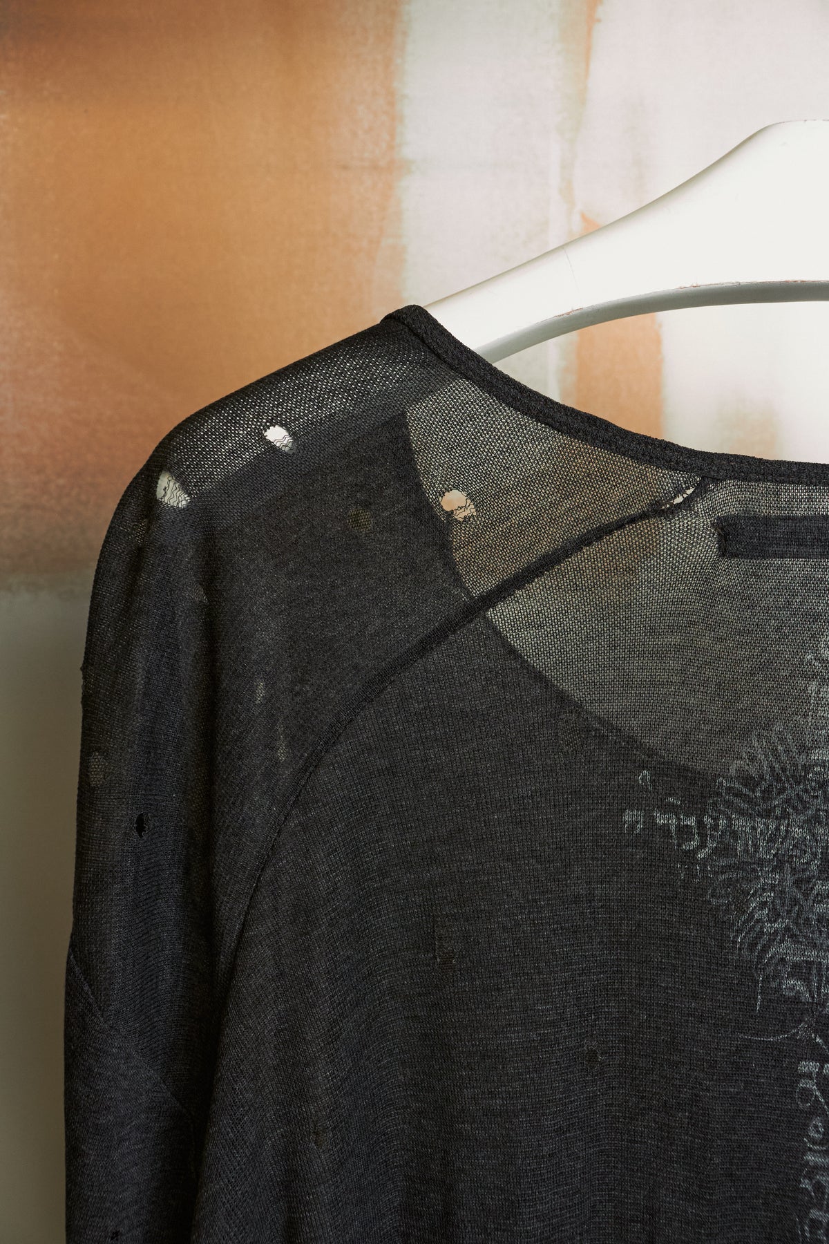 14th Addiction Distressed Sheer Long Sleeve Shirt