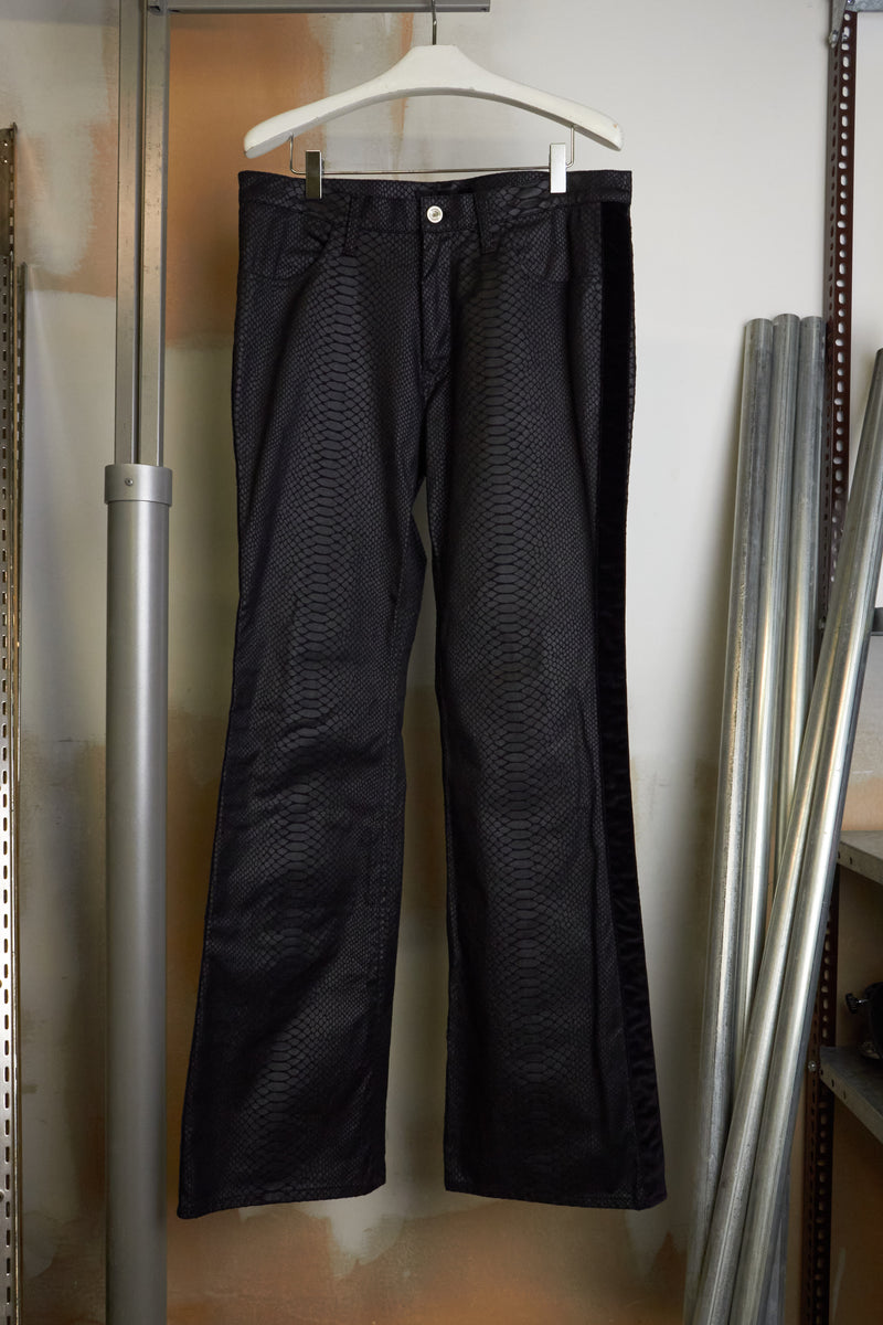 Yasuyuki Ishii Python Print Flared Denim
